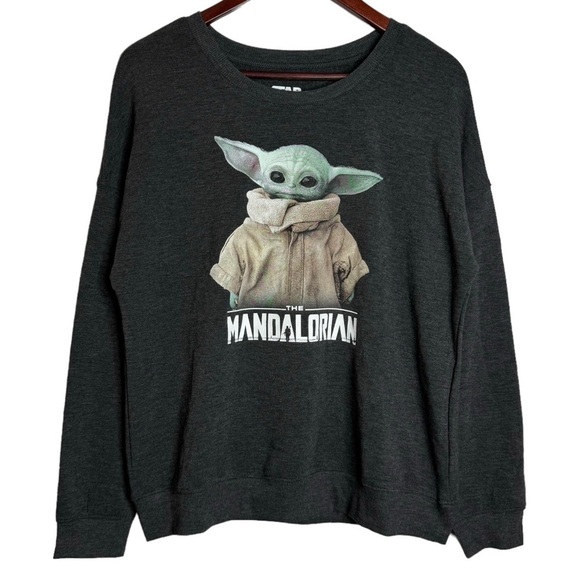 Star Wars Grogu The Child Baby Yoda Drop Shoulders Ribbed Knit Sweater Medium - Picture 2 of 16